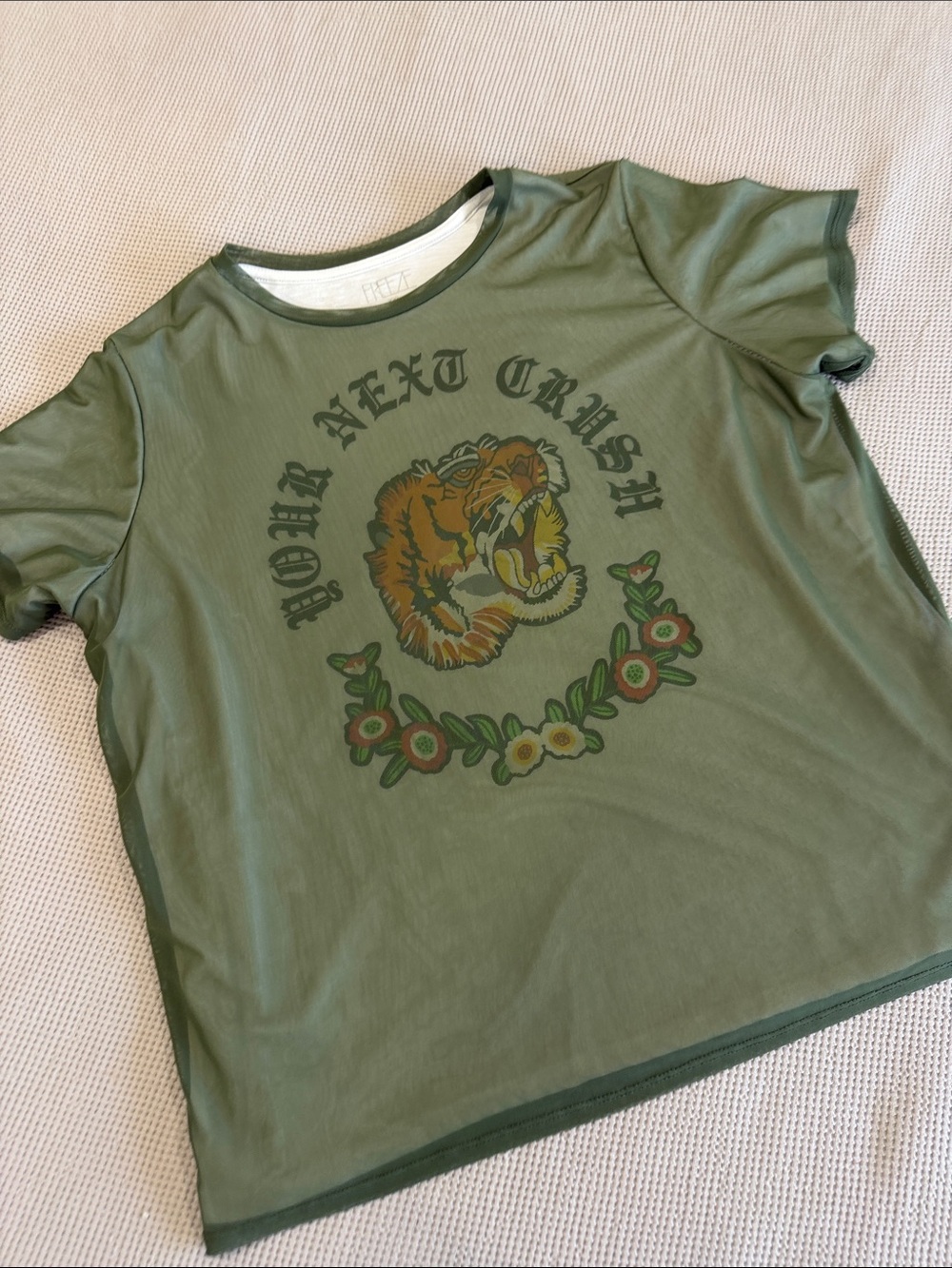 Freeze Olive Green Tiger Graphic Tee